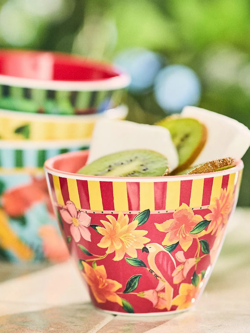 Farm Rio x Anthropologie Melamine Mini Bowl Trinket Snack Tropical Red Print